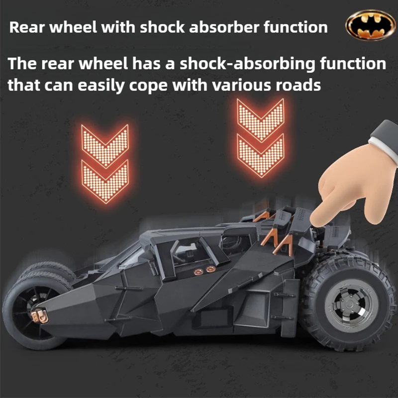 1:18 Batmobile Tumbler Alloy Metal Car Diecast Toy Vehicle Car Model Sound & Light Slide Spray Truck Toys For Kids Birthday Gift