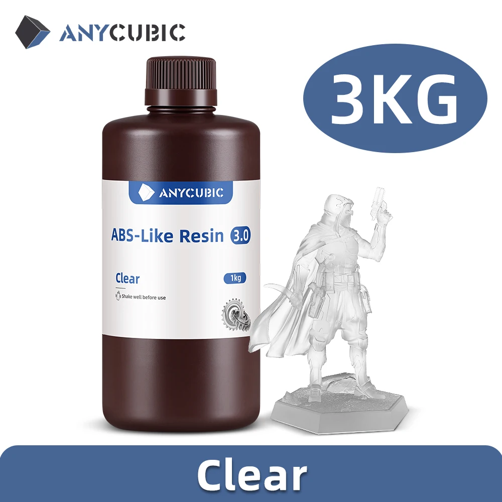 ANYCUBIC Nieuwste ABS-achtige hars 3.0 voor LCD 3D-printer Hogere nauwkeurigheid Zeer veerkrachtig met lagere krimpsnelheid Minimale geur