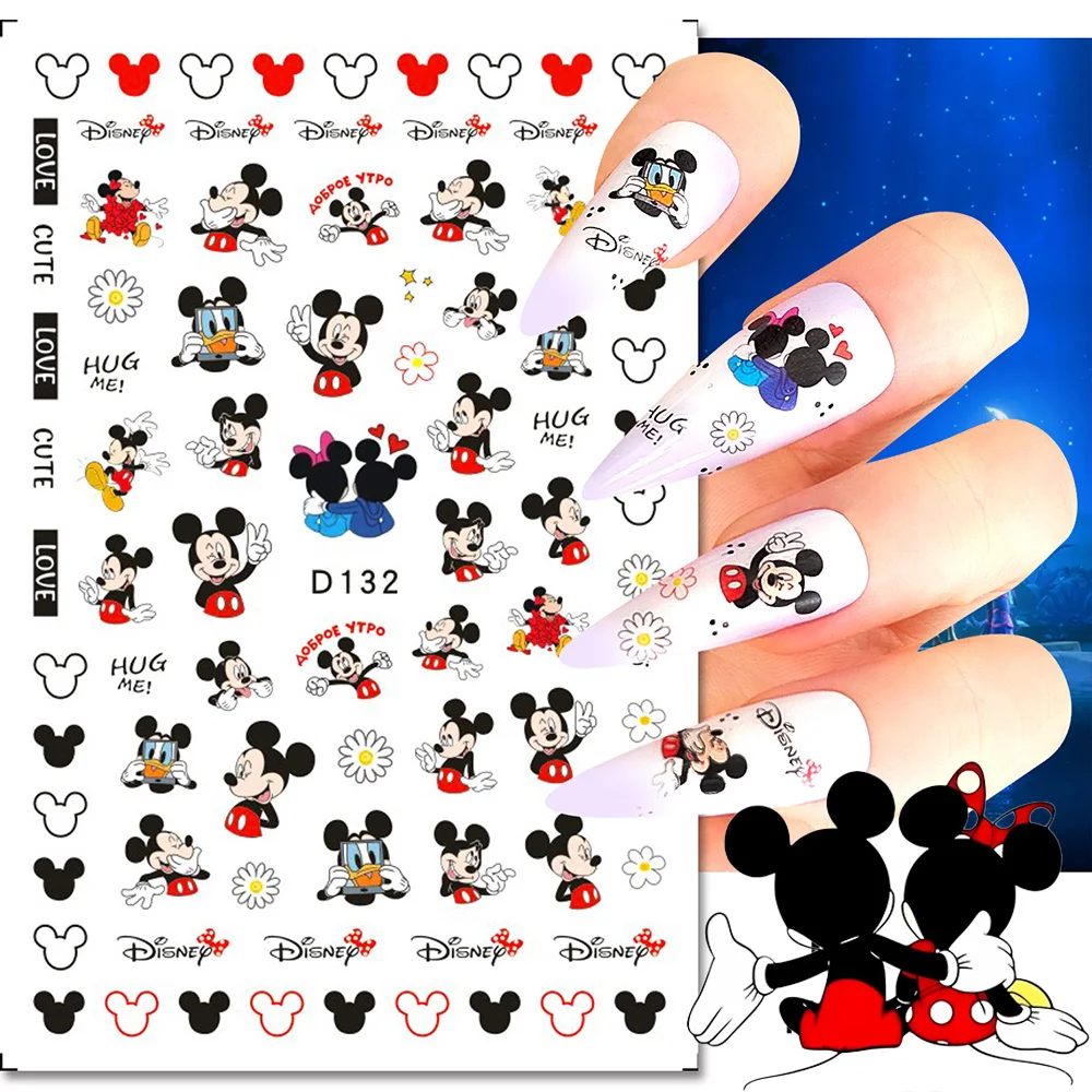 

3D Cute Mickey Minnie Nail Art Sticker Disney Anime Cartoon Character Mickey Mouse Nail Decal Sliders Girls Tattoo Manicure Deco