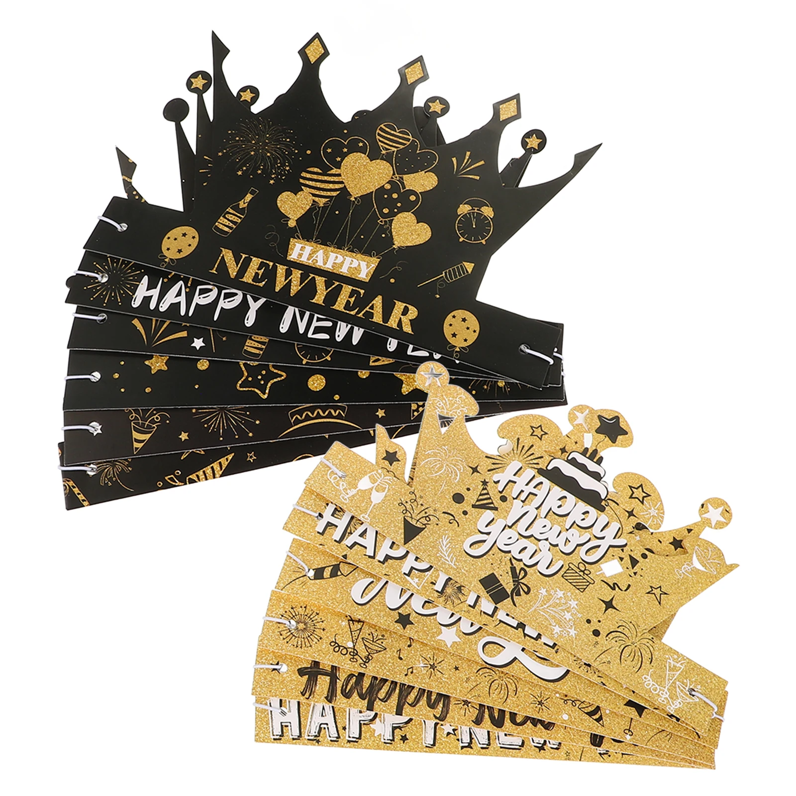

12 Pcs New Years For Adults Year Paper Hats Party Hats 2025 Celebration Hat Set Kids Adults Eve Festive Supplies