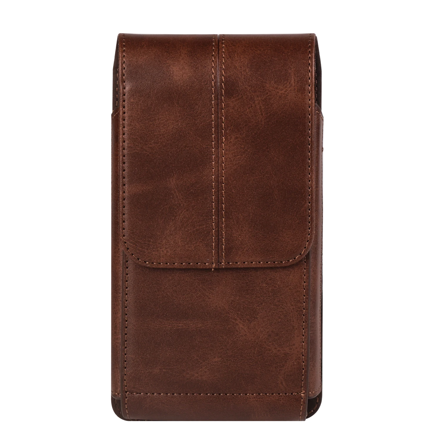 Universal Vertical Faux Leather Mobile Phone Belt Bag With Clip,Phone Holster Belt Bag Pouch With Card Slots For Within 7.2 inch view 2