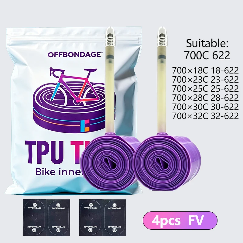OFFBONDAGE 2 STUKS Ultralight TPU Fiets Binnenband 28g 700c 18-32 Road Fiets 45/65/85mm Binnenband Franse Ventiel Fietsen Groothandelaar