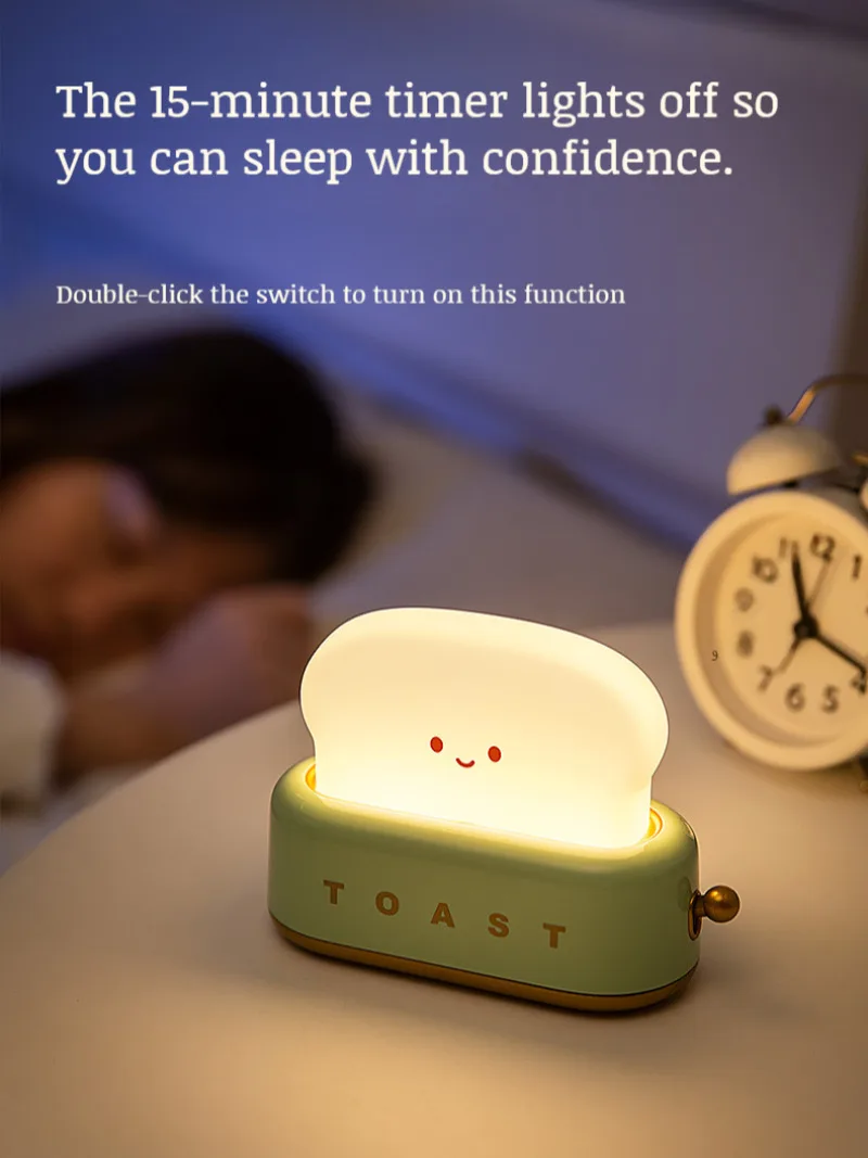 USB Rechargeable Table Lamp soft light eye care Bedroom Night light Timing to turn off lamp for Breastfeeding and Night Rising