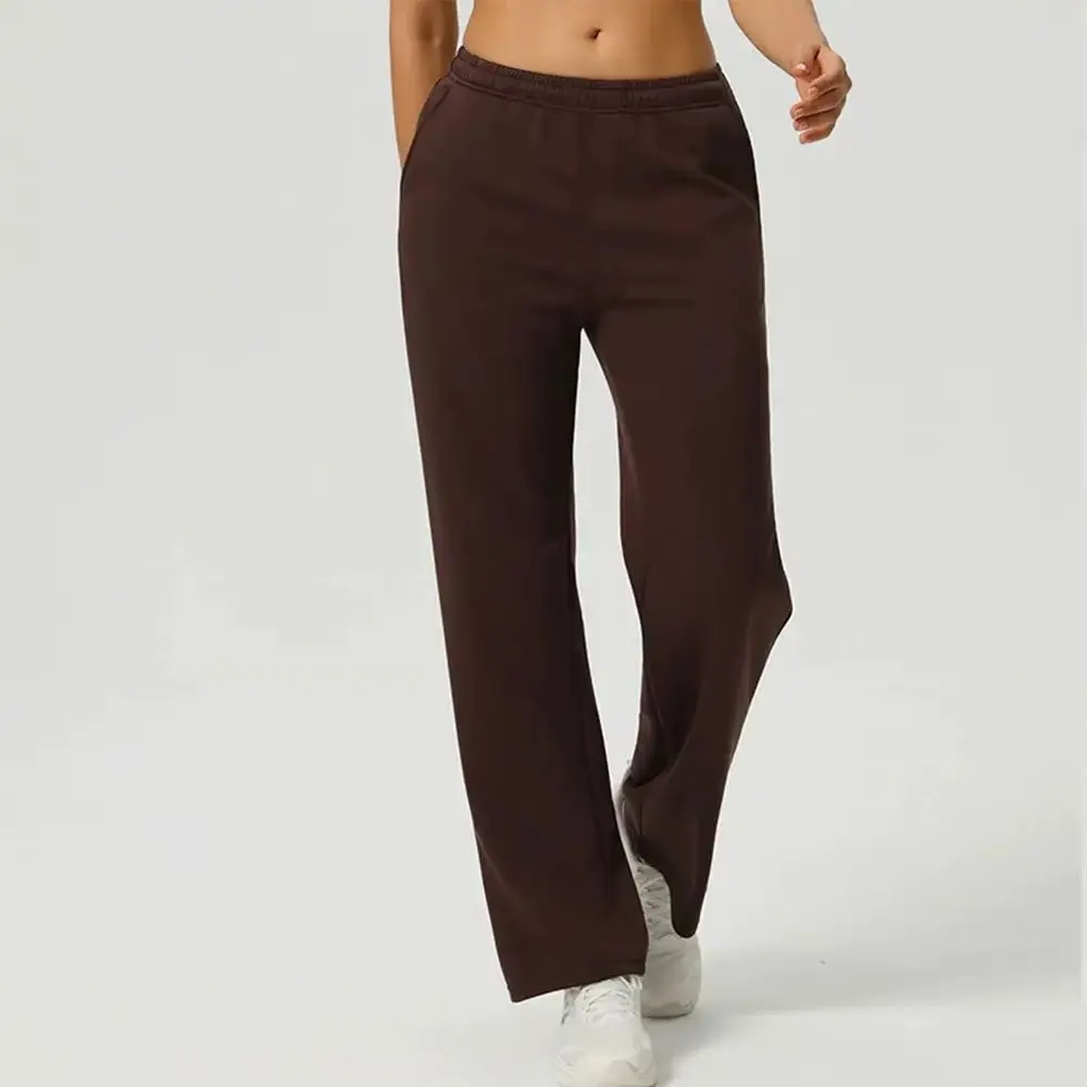 

Women's Pocket Straight-leg Pant Yoga Breathable Fitness Clothing Elastic Yoga Pants Running Training Gym Casual Athletic Wear