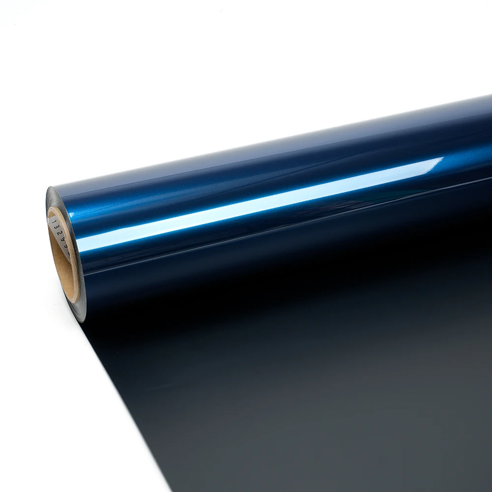 Customizable Car Vinyl Wrap Car Films Glossy Metallic Dark Blue Full Body Sticker 1.52*17M  Shadow Blue  Free Sample Film