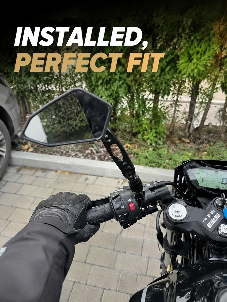 Universal Motorcycle Rearview Mirror Kit 360 Degree Rotatable HD Wide Angle Side Mirrors Fit 8mm 10mm Screw For Honda Yamaha KTM
