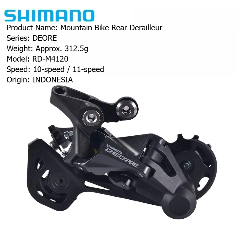 SHIMANO DEORE RD M4100 M4120 Rear Derailleur SHADOW RD-M4120 SGS 2x10/11 Speed Mountain Bike Exchange MTB Bicycle 10s 10v 11s