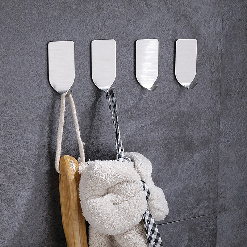 الفولاذ المقاوم للصدأ الحلاقة قوس للرجال ماكينة حلاقة حامل الرف الحمام الحلاقة حامل جدار لاصق تخزين هوك المطبخ شماعات الرف #4