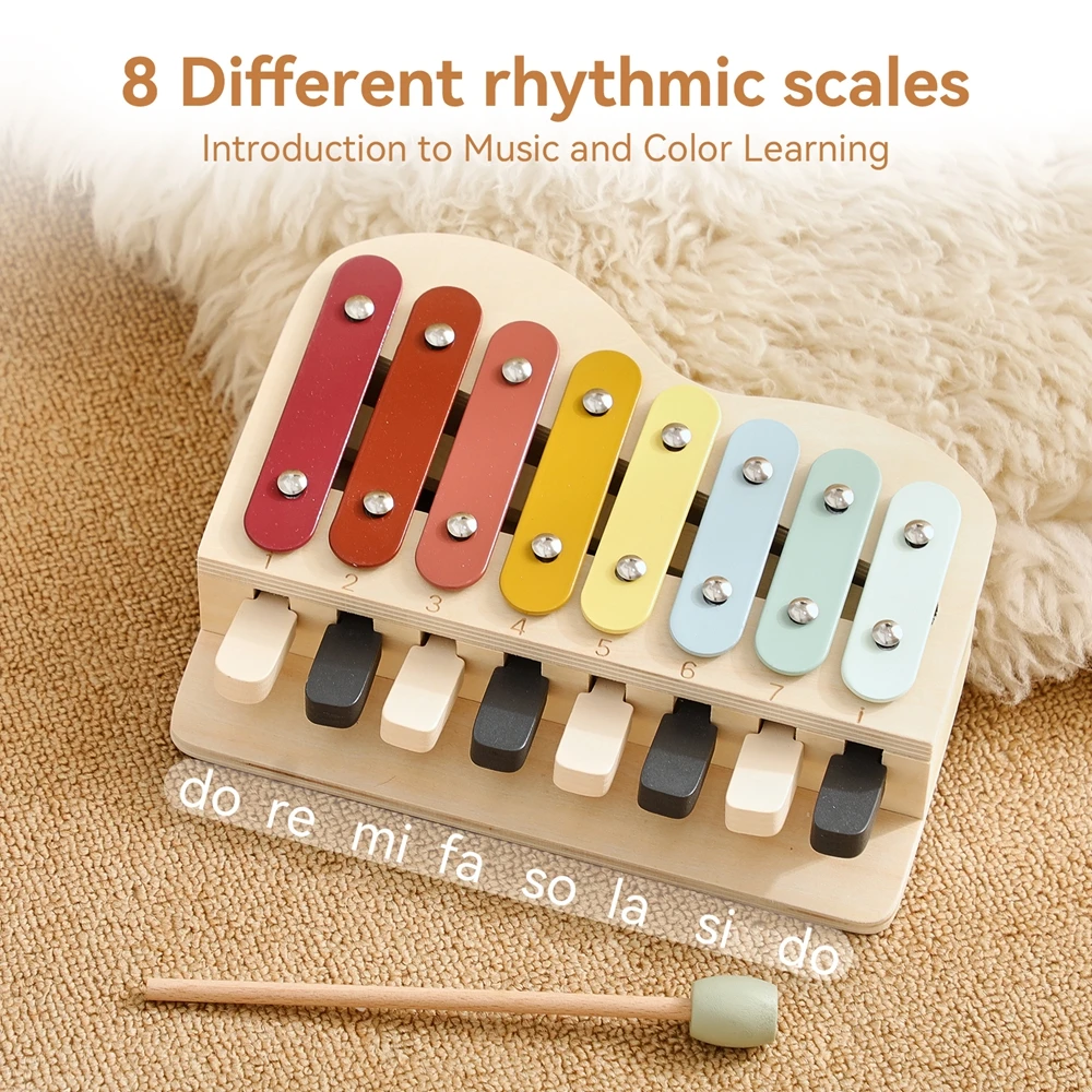 Wooden Musical Instruments Strike The Xylophone Wooden Piano Early Music Enlightenment Toys For Babies Newborn Education Games