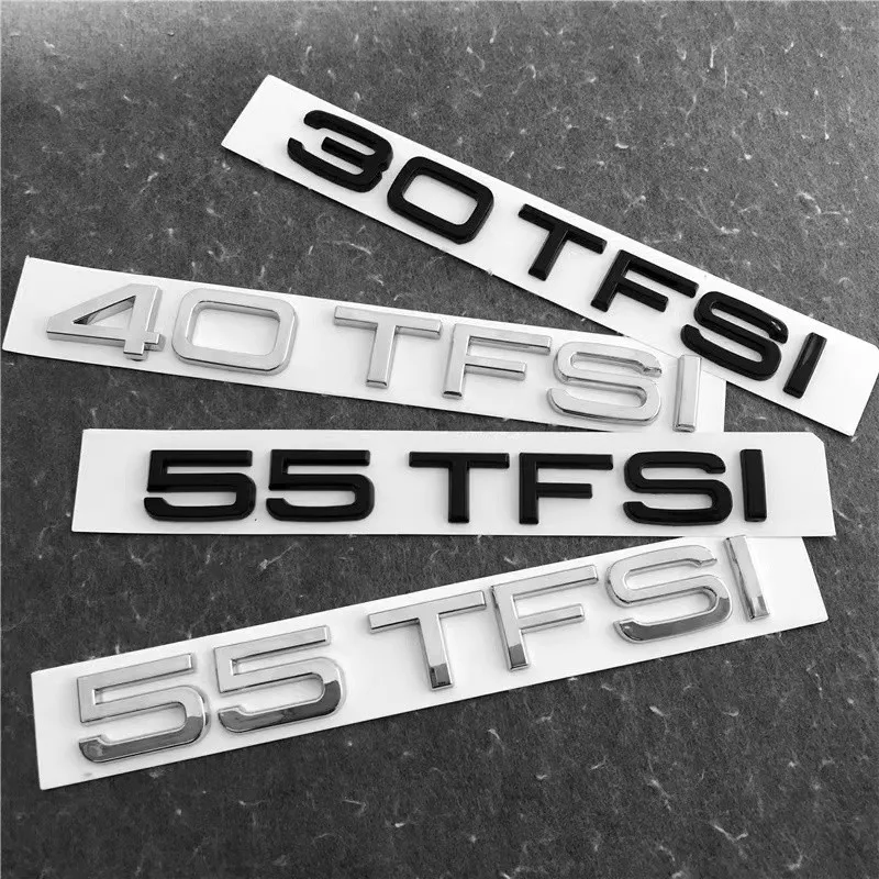 3D ABS Car Sticker 30 35 40 45 50 55 TFSI Letters Logo Trunk Emblem Badge Decals For Audi A3 A4 A5 A6 A8 Q2 Q3 Q5 Q7 RS3 Styling