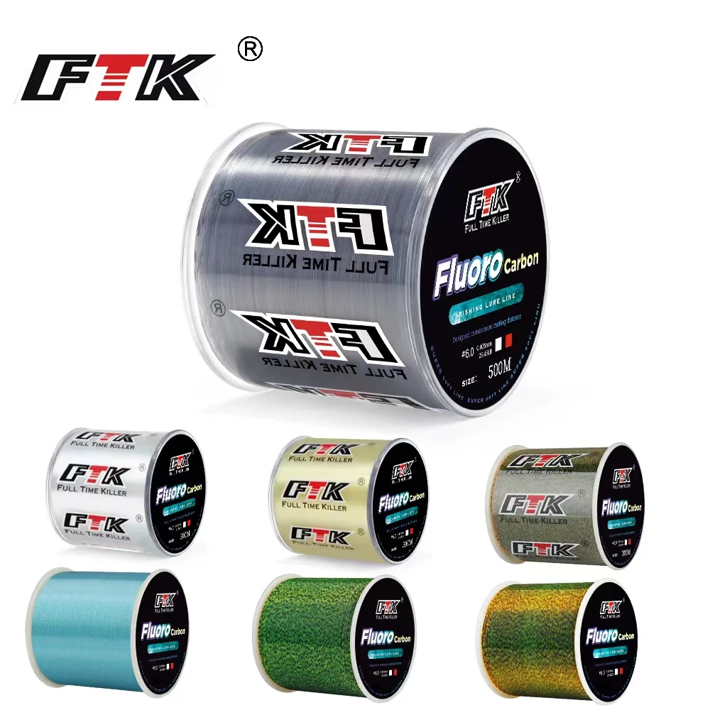FTK Línea de nailon fluorocarbono con superficie de carbono para carpa - imagen 2