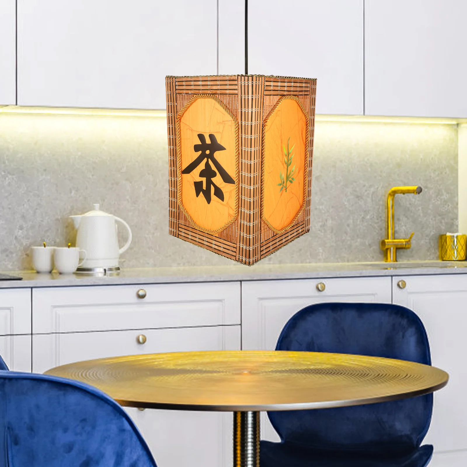 

Bamboo Woven Lampshade Light Covers for Pendant Lantern Living Room Retro Style Home Decor Soft Light Effect