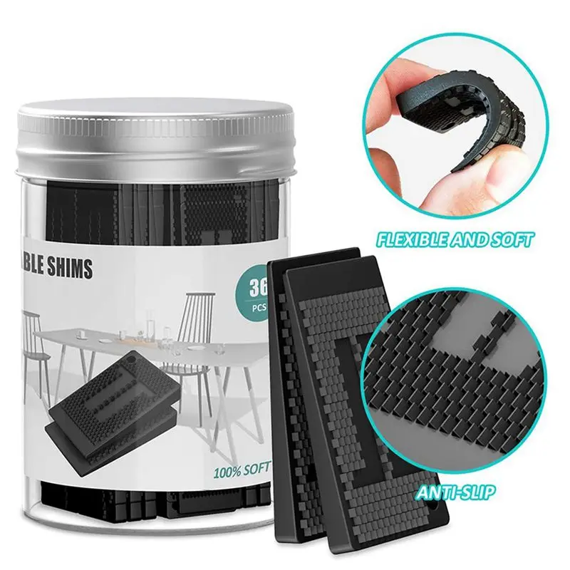ABMI-Plastic Shims For Leveling - 144 Piece Jar, Strong And Durable Table Wedges, DIY Levelers For Furniture, Table, Chair,