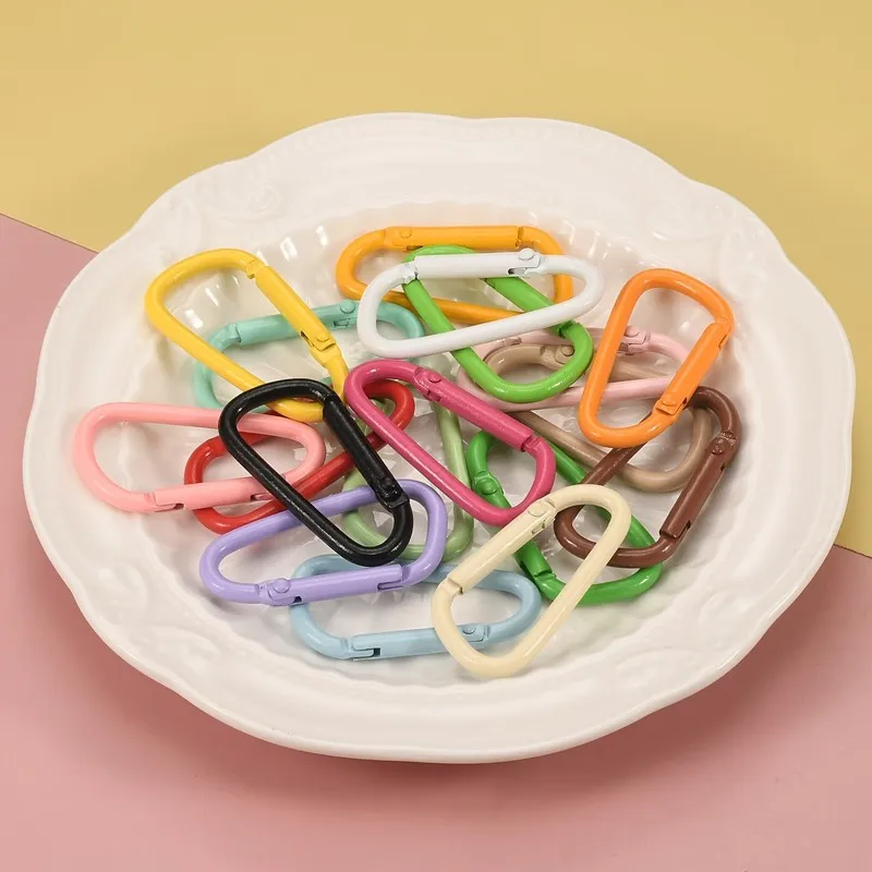 80 pcs Candy Color Snap Hooks for Outdoor Item Securing, Easy Snap Gate, D-Ring Lightweight Design, Multipurpose