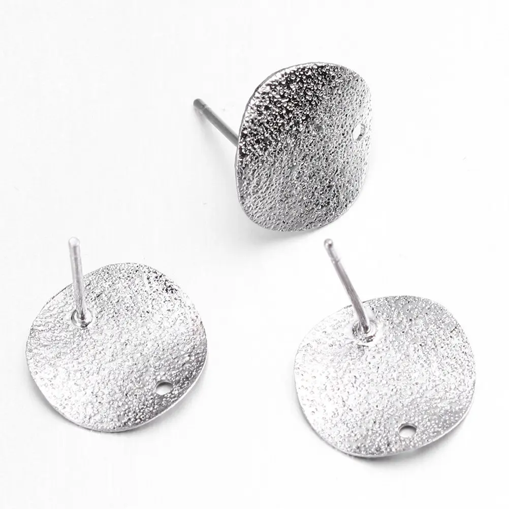 

30Pcs Round Earring Posts Base Setting Alloy Studs for DIY Jewelry Making Earring Bezel Tray Accessories for Craft and Gift