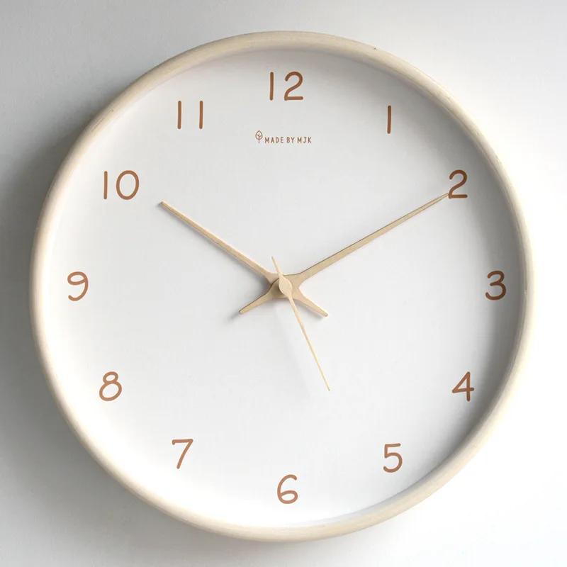 12inch Modern Solid Wood Wall Clock Silent Creative Home Decor Affordable Luxury Living Room Personality Clock for Wall Decor