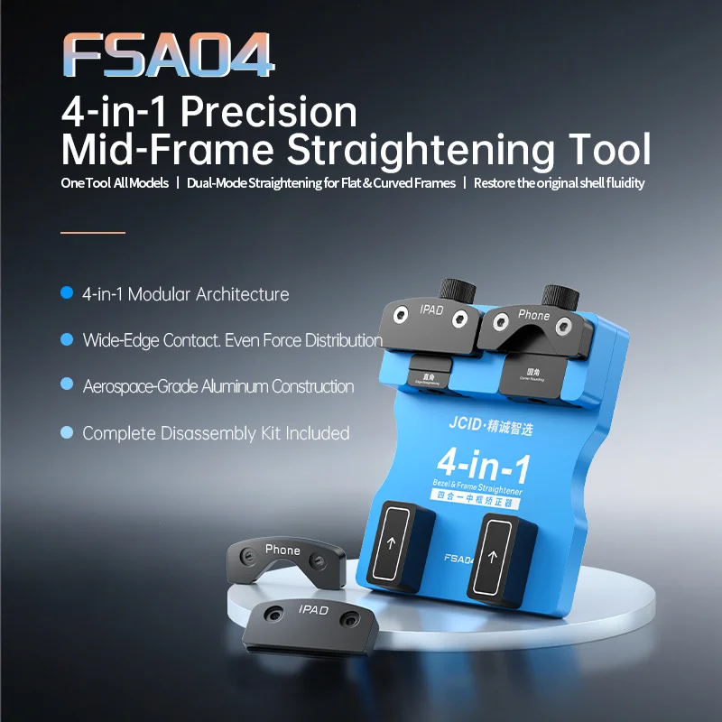 JCID FSA04 4-in-1 Mid Frame Straightening Tool For iPhone iPad Flat Curved Bezel Frame Straightener Mobile Phone Repair Bending
