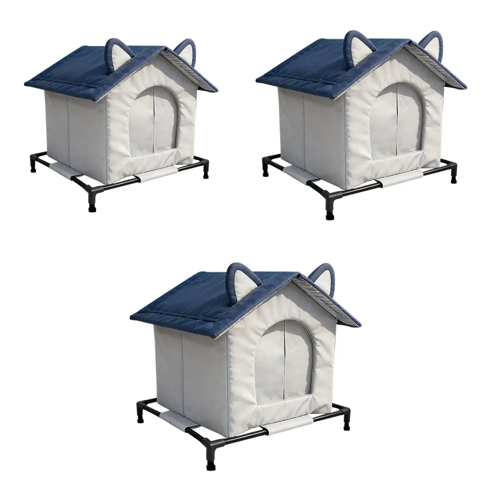 

Уличный домик для бездомых кошек премиум-класса с ветрозащитной шторкой, укрытие для диких кошек из всепогодной ткани Оксфорд для двора, сада, улицы