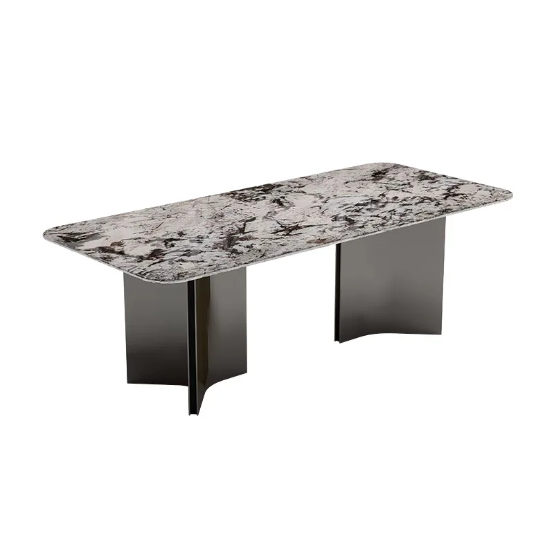 

Dining table Rectangle Italian minimalist small apartment natural marble dining table