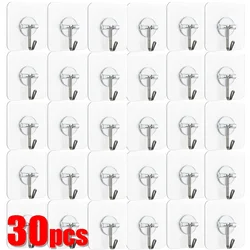 Wholesale Transparent Wall Hooks Strong Adhesive Steel Rotatable Hanger Hook for Kitchen Bathroom Wall Sticky Hook Plug Holder