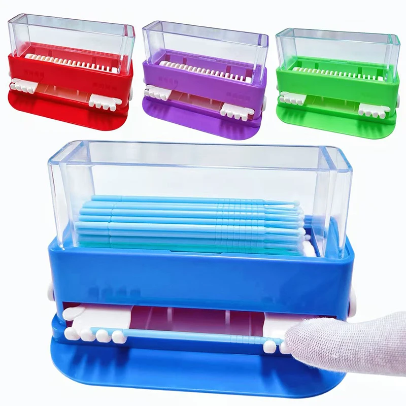 

Dental Micro Applicator Dispenser Micro Brush Tip Storage Box Case 4 Colors Dentist Material Applicator Container Lab Tools