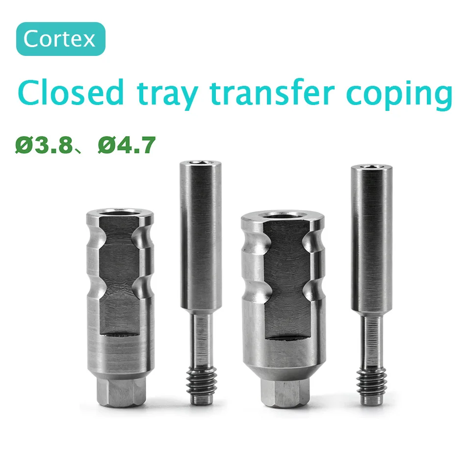 10Pcs Dental Implant Closed Tray Transfer Coping Screws Impression Fits Cortex System 3.8mm 4.7mm Restorative Lab Materials
