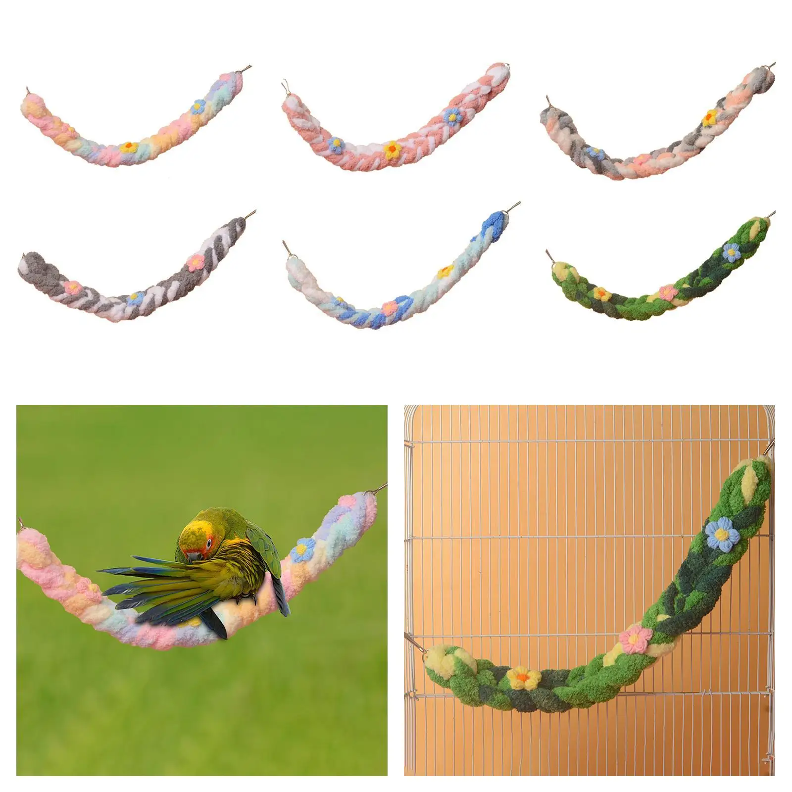 

Bird Rope Toy Parrot Climbing Standing Toy for Parakeets Finches Budgies