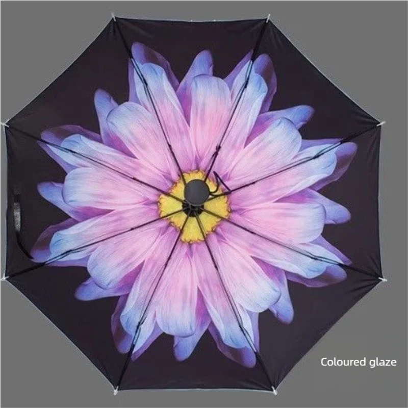 Little Black Umbrella Series Men And Women Flower Sun Anti-uv Umbrellas Ladies Parasol Folding Wind resistant