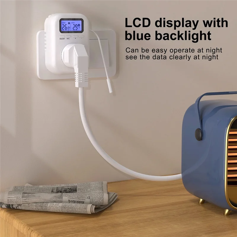 

A29F-220V вилка регулятора температуры с датчиком, вилка цифрового термостата, розетка переключателя термостата для теплиц, вилка европейского стандарта