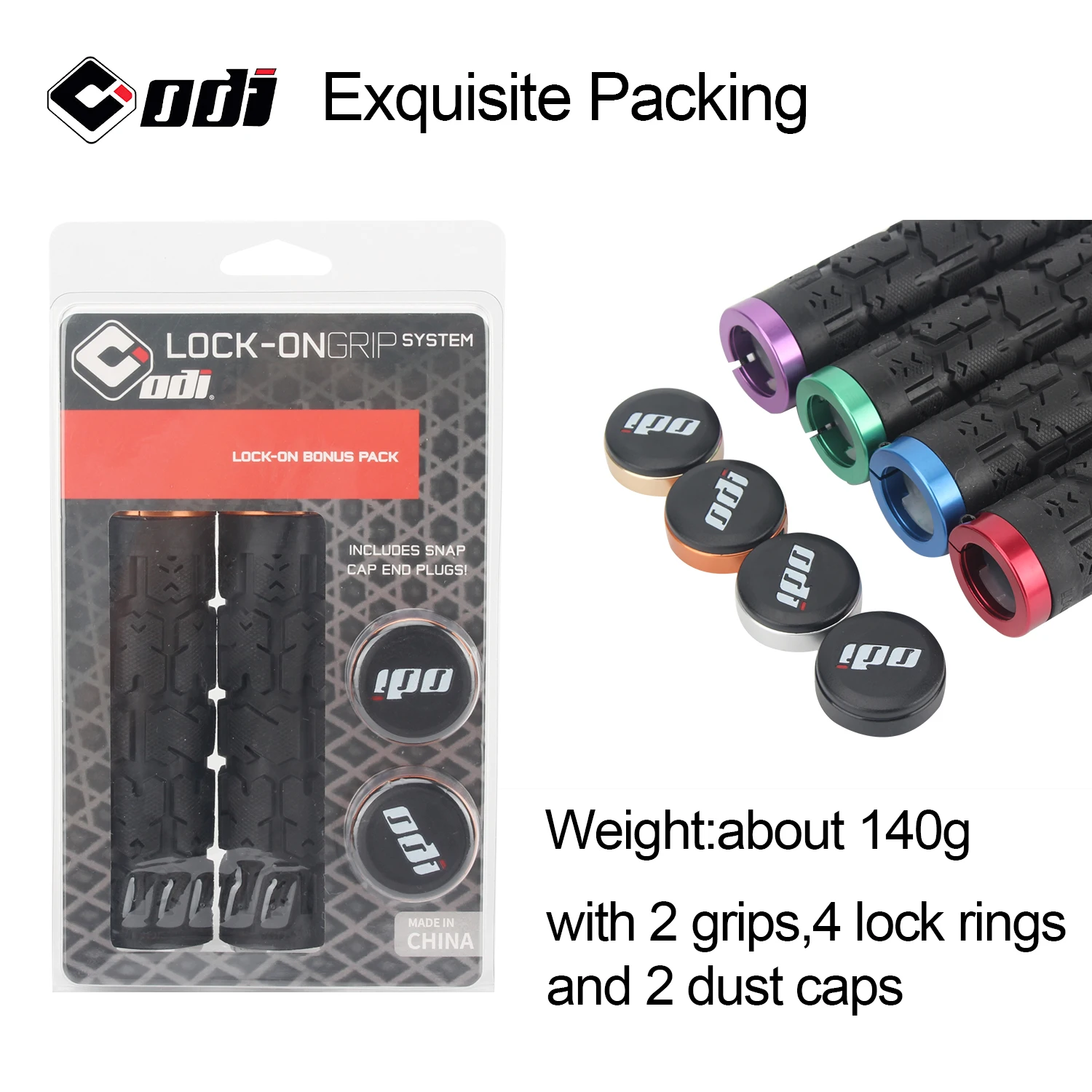 ODI RG01 Bicycle Handlebar Grips Lock-on Anti-Slip Shock Absorption Handle Cover Double Locking Handle Parts for MTB/Road Bike