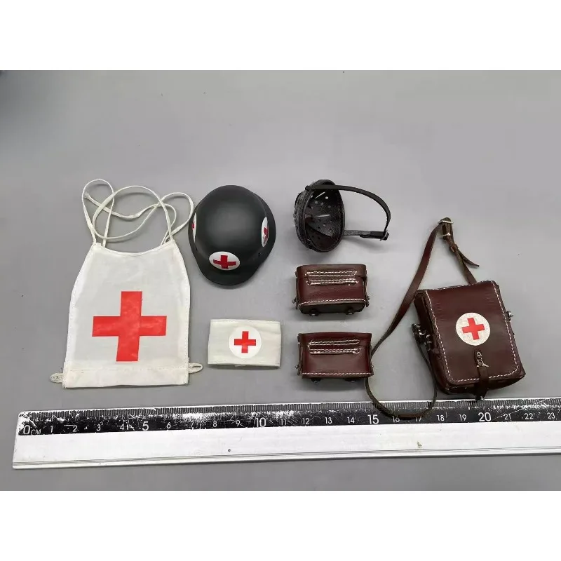 Casque de sac médical d'infirmière de série militaire d'alerte rouge DID femelle/mâle à l'échelle 1/6 avec ensemble de filet intérieur modèle pour corps de figurine d'action de 12 pouces