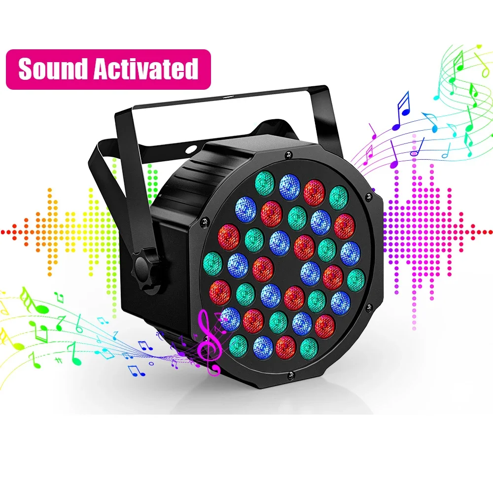 GEFENSI 4PCS 36LED Par Light DMX512 RGB LED Uplights Battery Powered Uplighting Rechargeable Stage Light For DJ Disco KTV Party