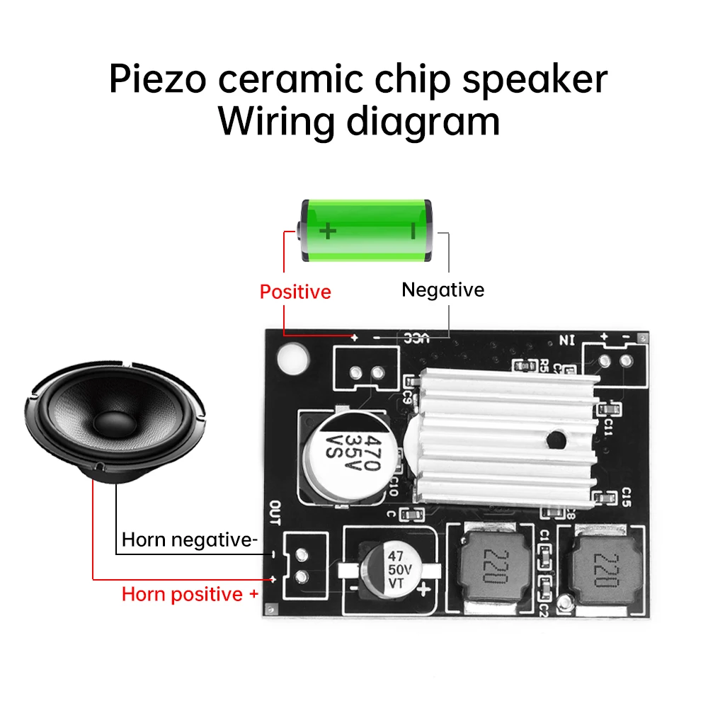 Scheda amplificatore di potenza in corno ceramico piezoelettrico modulo di amplificazione megafono 180W appositamente progettato DC5V-27V