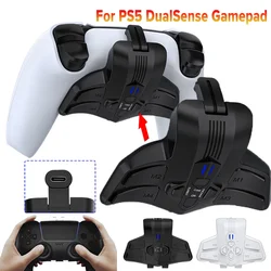 Backplate Programable Remap Kit for PS5 DualSense Gamepad PC Back Buttons with Turbos Macro Function RGB Back Paddles Attachment