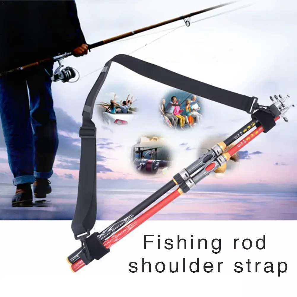 

1PC Carry Multiple Fishing Rods Easily with this Adjustable Lure Fishing Rod Back Shoulder Strap Organize Your Fishing Gear