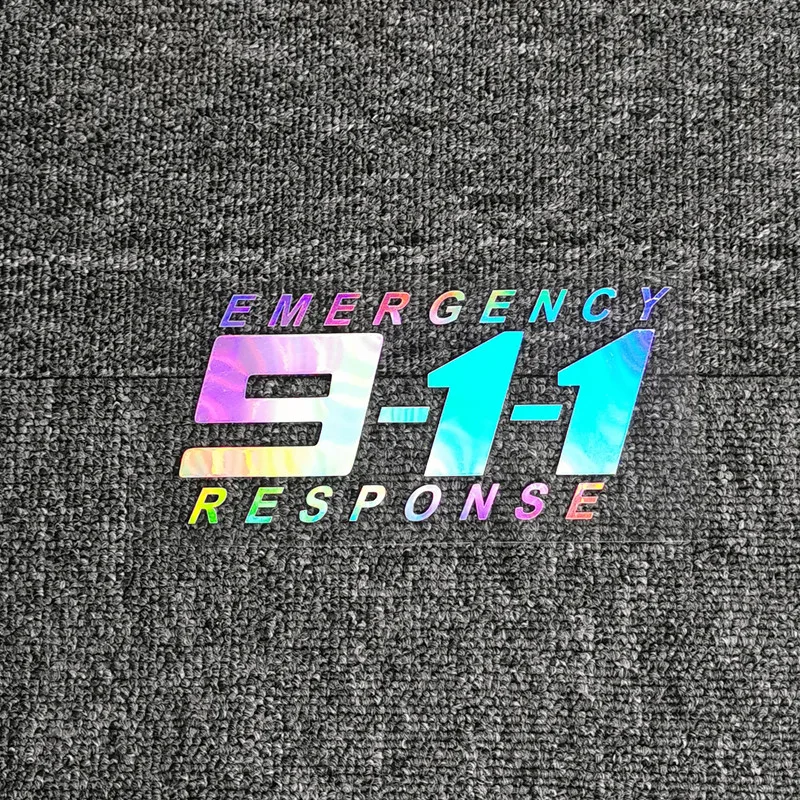 Car Stickers 911 Police Emergency Response Alarm Warming Reflective Decals For Bumper Trunk Window Windshield Motorcycles