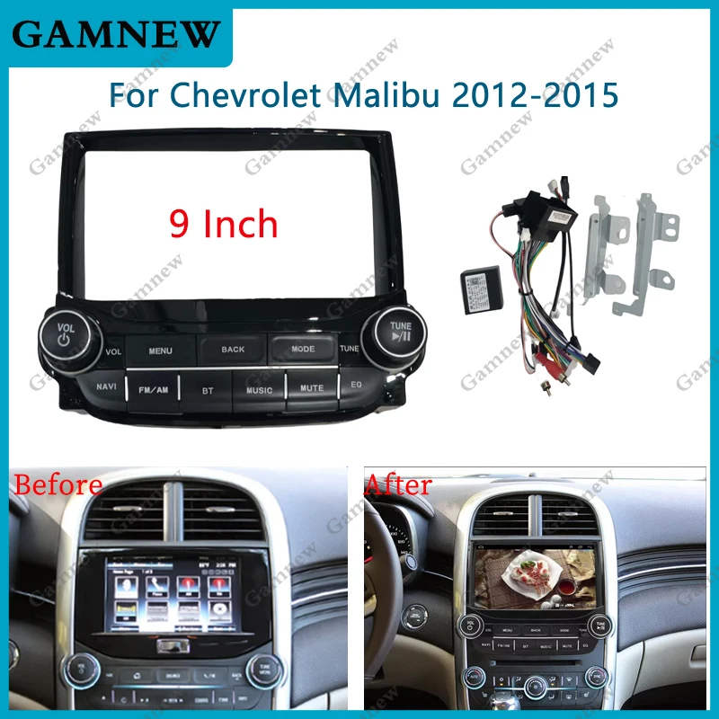 

9 Inch Car Frame Fascia Adapter Canbus Box Android Radio Dash Fitting Panel Kit For Chevrolet Malibu 2012-2015