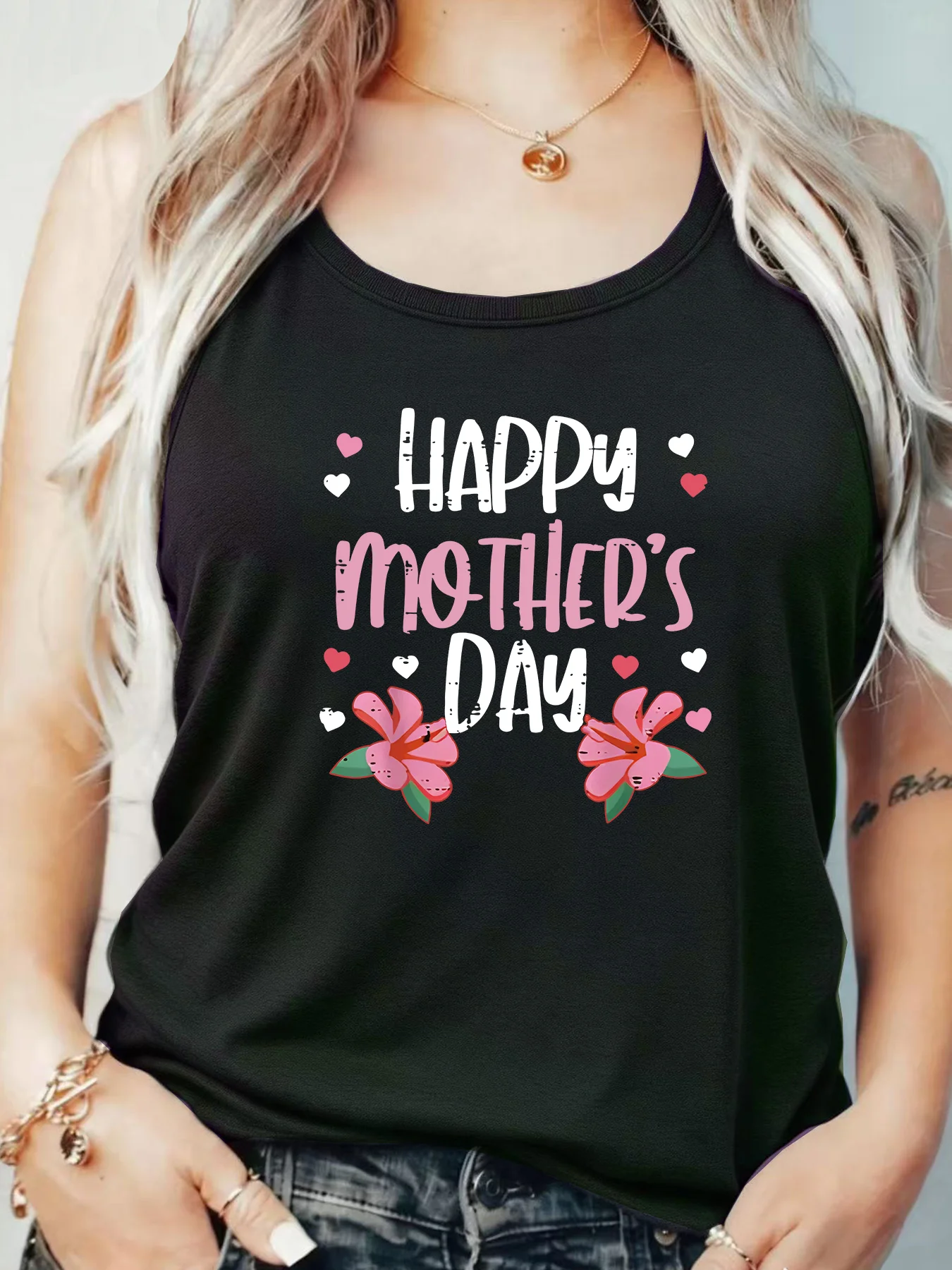

Loose Fit Printed Pocket T-Shirt for Women with Ribbed Collar round Neck 1-8XL plus Size Comfortable Casual Vest