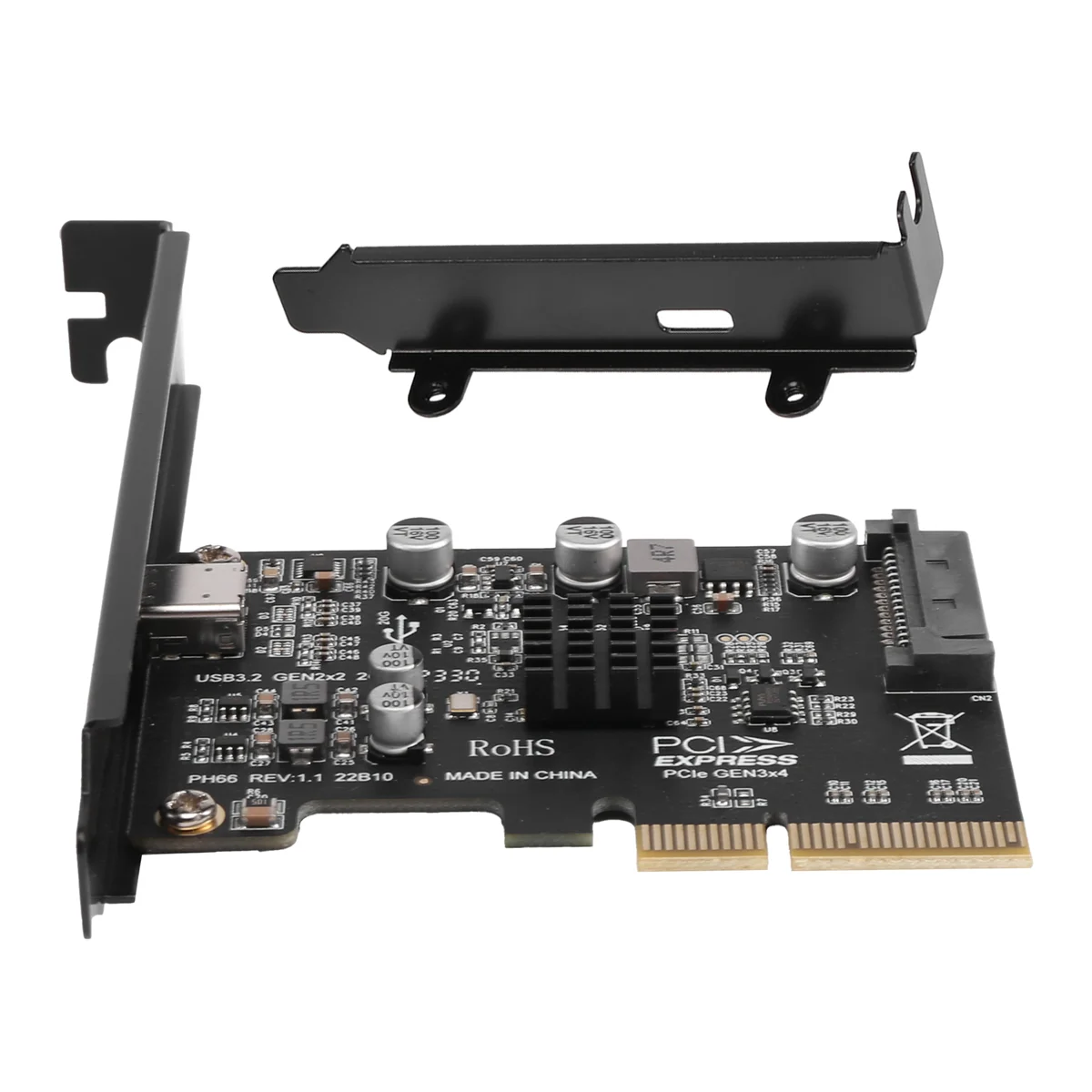 USB PCIE Card Type C PCI-Express 4X to USB 3.2 Gen 2X2 (20Gbps) ASM3242 Chipset for Windows 8/10/Linux