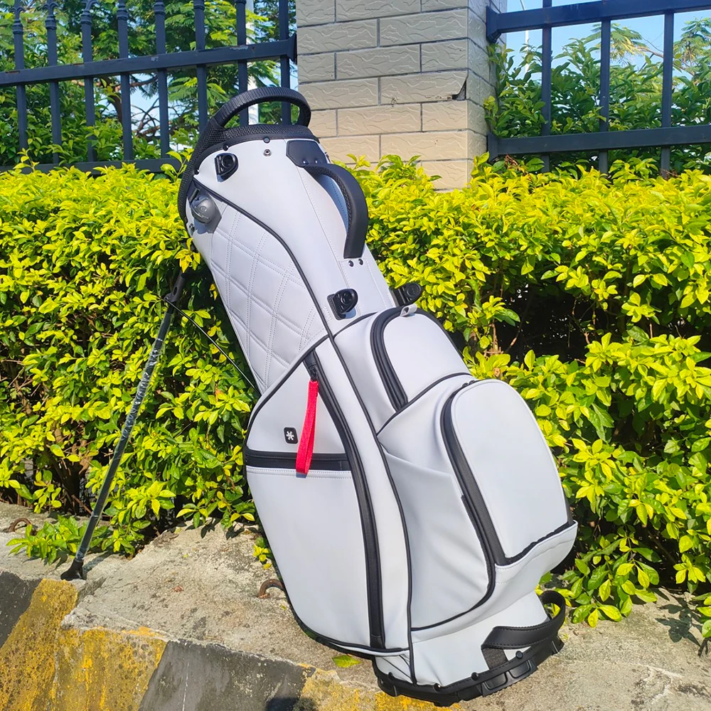 ASL Golf OEM Brand PU Leather Golf Stand Bag Grey Waterproof Custom Logo Golf Sports Bag
