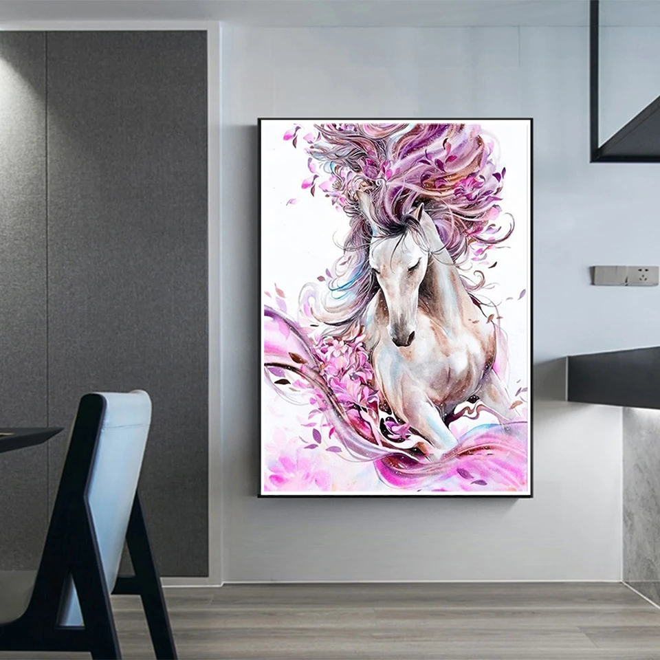 AB 90 Colors Diamond Painting 5D DIY Animal Horse Embroidery Picture Full Square/Round Inlaid Mosaic Home Decor Gift Hobby