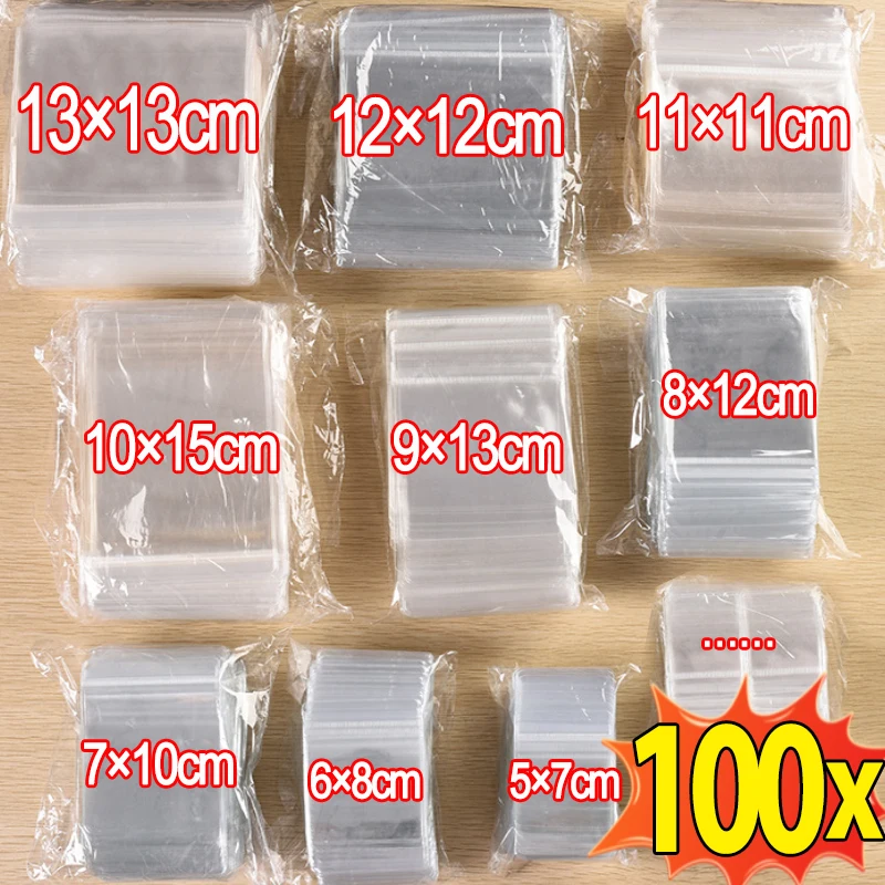 10-100PC Thicken PVC Reclosable Transparent Anti-Oxidation Bags Display Packaging Storage Jewelry Packaging Self Sealing Pouches