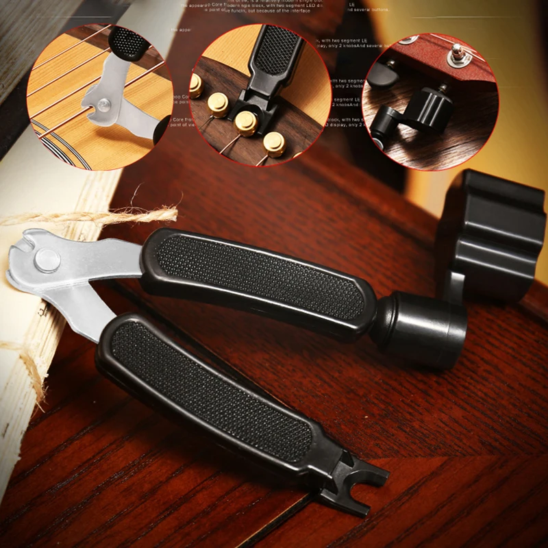 

Инструмент для замены гитарных струн, резак для намотки струн, съемник штифтов для моста струн 3 в 1, аксессуары для гитары