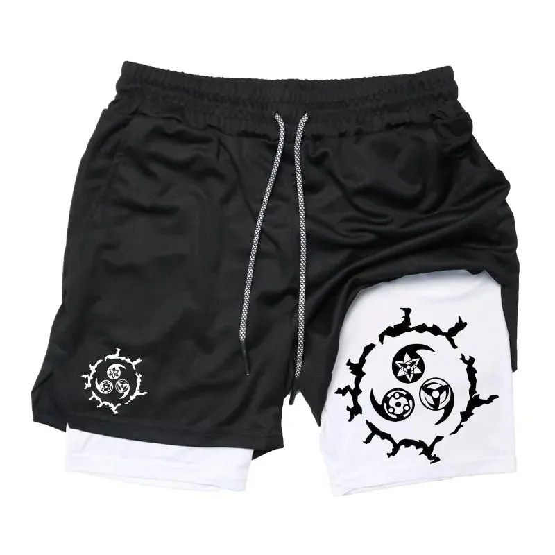 Training Gym Man Double Layer Shorts 2-in-1 Harajuku Fashion Loose Casual Beach Summer Quick-dry Sportswear Tight Fit Activewear