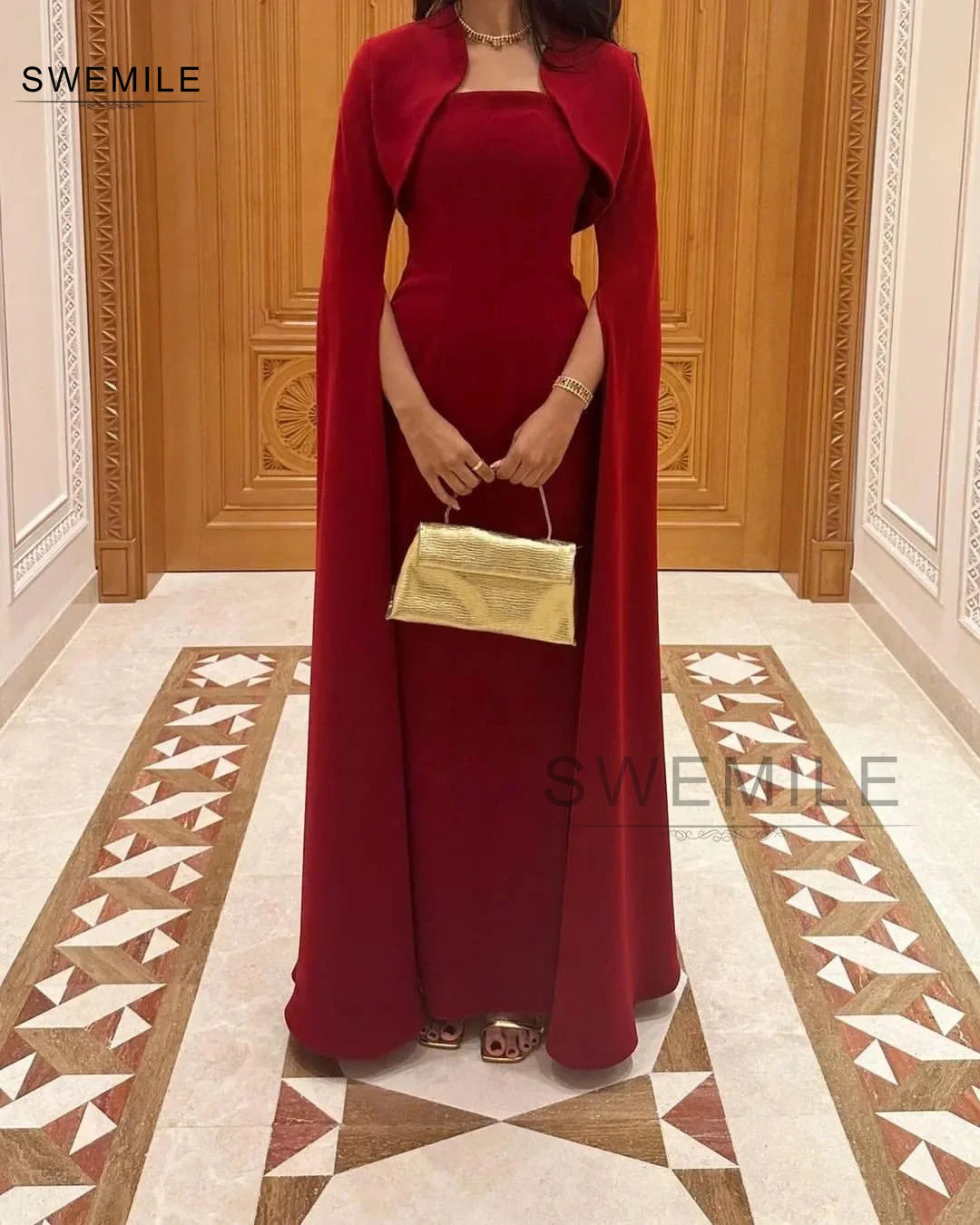 Red Elegant And Beautiful Dresses For Women Prom Dresses Cap Straps Zipper Up Floor-Length Formal Occasion Dresses Dubai