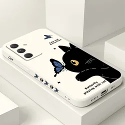 Cat Butterfly Phone Case For Samsung A56 A55 A36 A35 A26 A25 A15 A17 A16 A07 A06 A05 A05S A54 A34 A24 A14 A04 A04S A04E 5G Cover