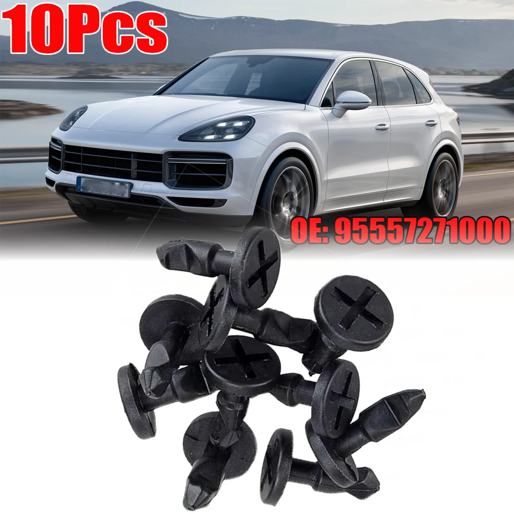 10Pcs For Porsche Cayenne 2003 2004 2005 2006 2008 2009 2010 Engine Compartment Cover Plate Screw Clips 95557271000