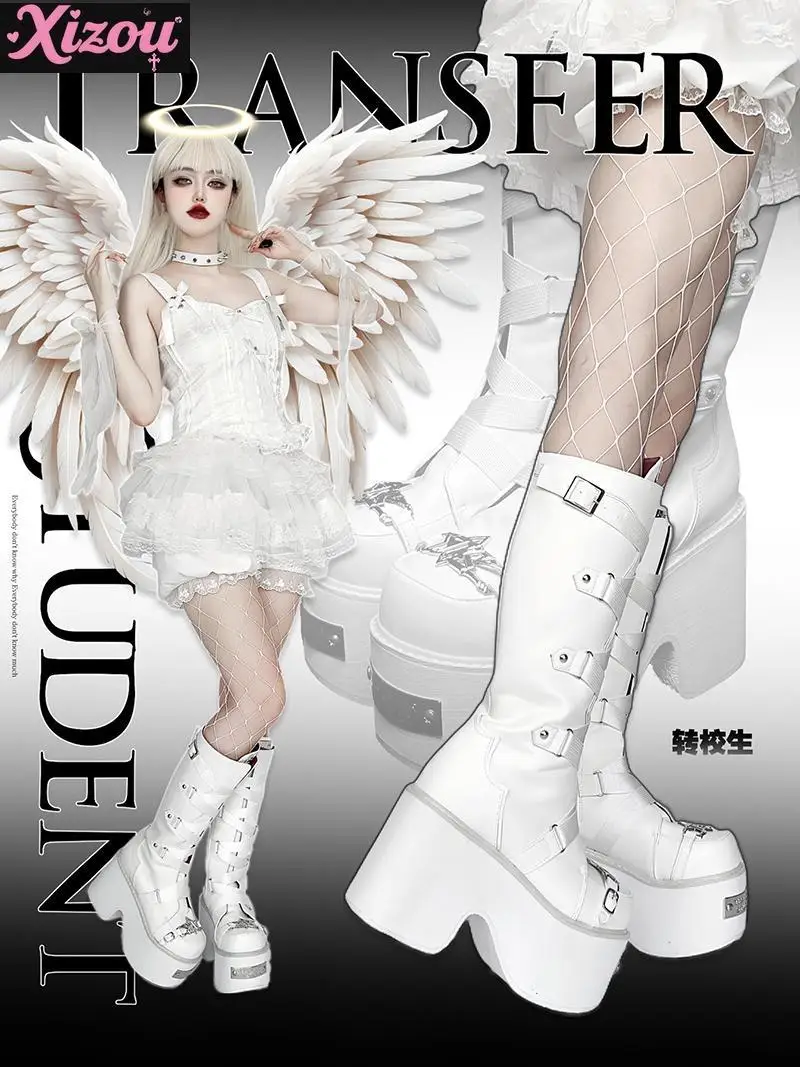 Automne et hiver Original Style Punk saule ongles plate-forme Muffin chaussures sous-culture Y2k automne hiver épices filles bottes pour femmes