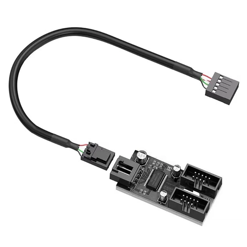 Motherboards 9Pin USB Header Splitter Male 1 to 2/4 Female Extension Cable Adapter Desktop 9Pin USB2.0 HUB Connectors