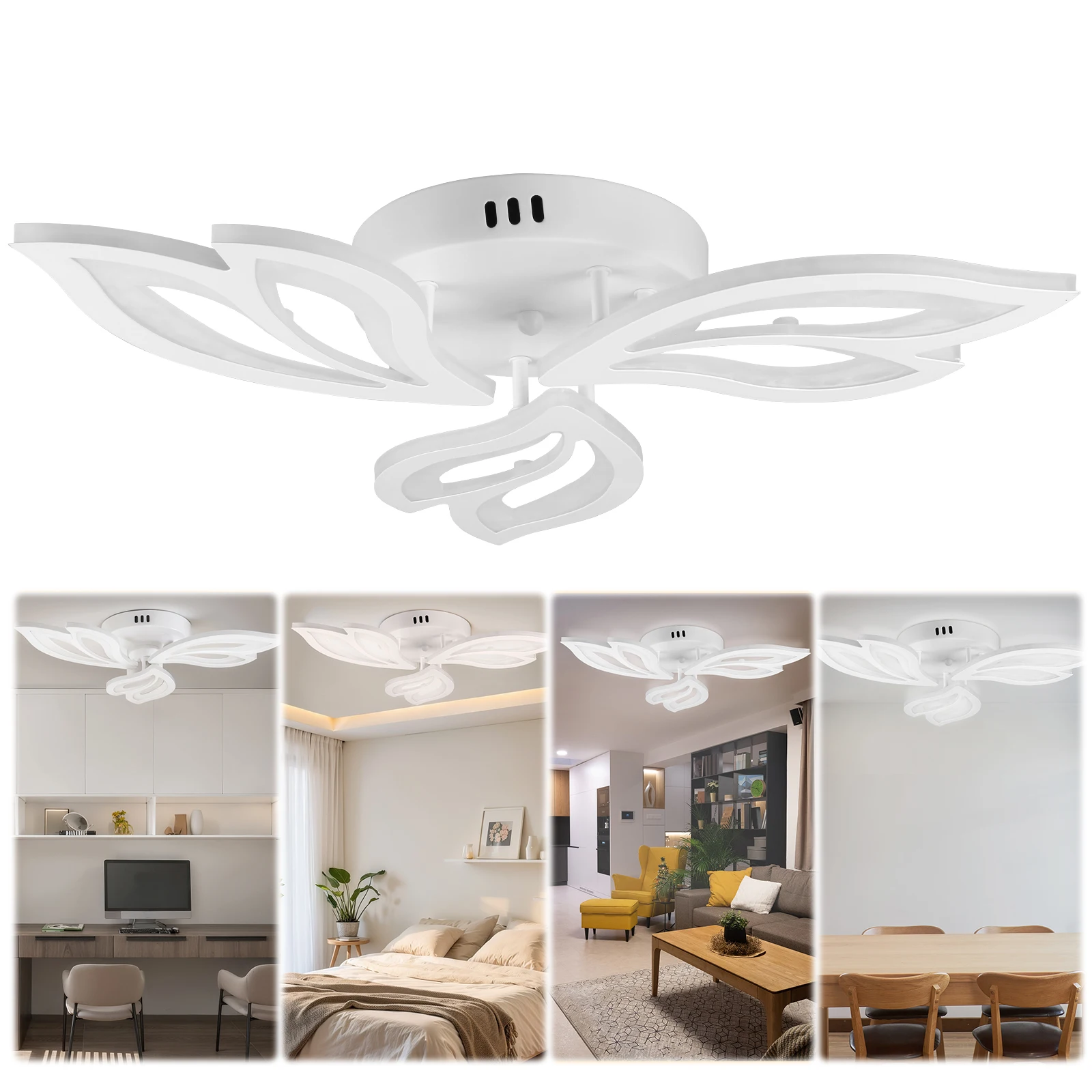 

LED Ceiling Light Modern Flower Shape Ceiling Lamp Fixture Metal Acrylic 86-265V 70LM/W for Living Room Bedroom Hall Dining Room